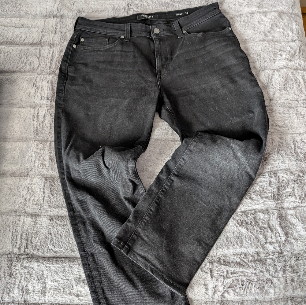 Fidelity Denim Men’s 34W x 28L Jimmy Blackrock Vintage Rinse Jeans in Black